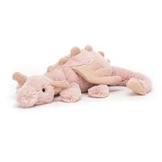 Jellycat Rose Dragon mjukisdjur, liten 30 cm – mytisk plyschleksak – klassisk barngåva