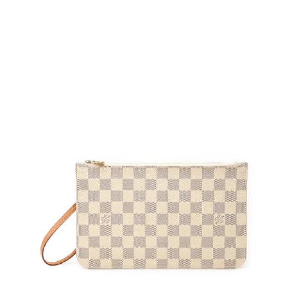 Louis Vuitton Vintage Pre-owned Damier Azur Pouch - Vintage - Dame - Hvid - ONE SIZE - Læder