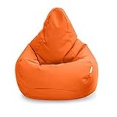 Loft 25 Sittsäck Gamer stol | Inomhus Utomhus Vardagsrum Spel Saccosäck | Vattenavvisande Sittdyna med Fyllning av EPS-Pärlor | Hållbar & Bekväm (orange, sittsäck)