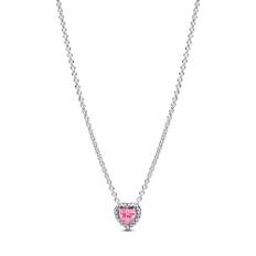 Pandora - Pink hjerte i sølv halskæde - 398425c02-45