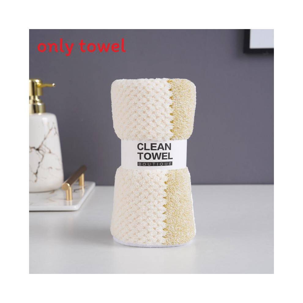 (Yellow Knot)Coral Fleece Face Towel For Adults Home Use Soft Absorbent Gift Bathroom Decor