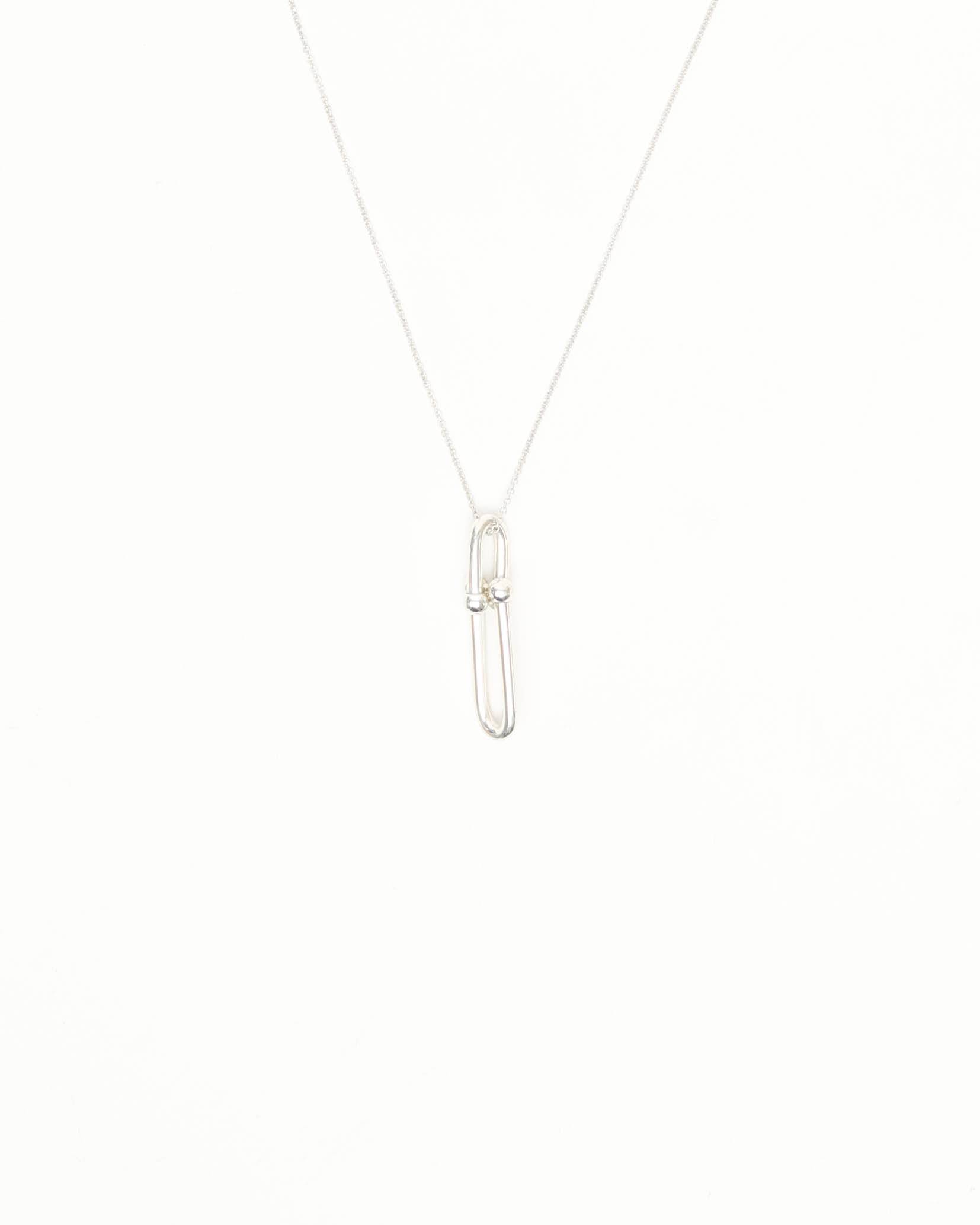 Tiffany & Co HardWear Elongated Link Pendant in Sterling Silver Necklace - Silver - 41 cm