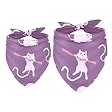 Hundbandanas 2-pack, söt katt i olika poser husdjurshalsduk, chiffong bandanas triangel haklappar tillbehör för små medelstora hundar valpar husdjur