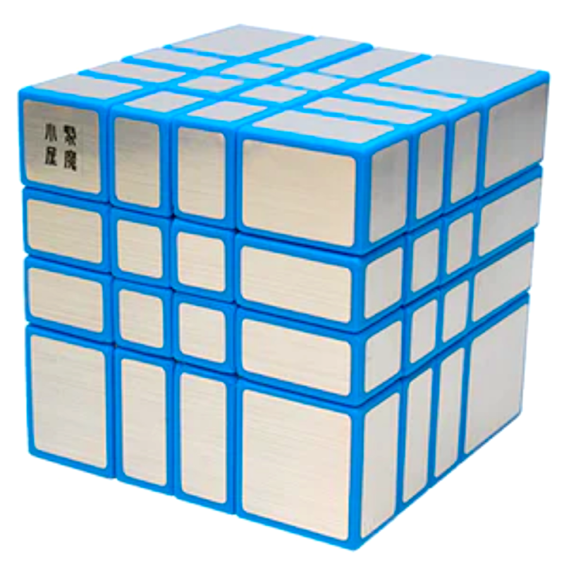 Calvin's Puzzle Lee Magnetic 4x4 Mirror Cube Blue/Silver (Hand Made) - Rubiks Kub