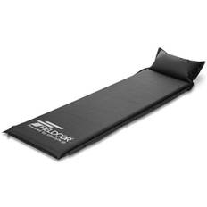 FIELDOOR Car Sleeping Mat with Pillow 5cm Thick Automatic Inflating Mattress Connectable High Density Urethane Foam Large Valve Air Mat Inflatable
