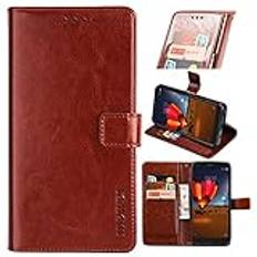 BELLA BEAR för OPPO Find X8 Pro fodral [korthållare] [kickstand] [Plånbok] Läder Flip Plånboksfodral för OPPO Find X8 Pro (brun)