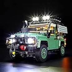 BRIKSMAX LED-belysningssats för Lego Icons Land Rover Classic Defender 90 - Kompatibel med Lego 10317 modellbyggkloss- ingår inte Lego-set