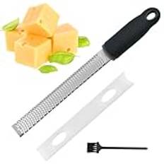 FORYNXHWIN Zester rivjärn, rostfritt stål ostrivjärn, parmesanrivare, citronrivjärn, vitlöksrivjärn, ingefära rivjärn, muskotnöt rivjärn, köksrivjärn för ost diskmaskinssäker, med skyddsfodral och