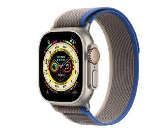 Apple Watch Ultra (2022) | 49 mm | GPS + Cellular | sølv | Trail Loop M/L blå/grå