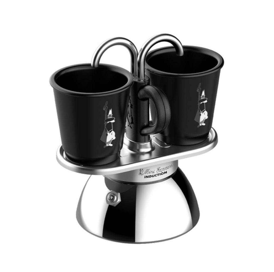 Bialetti Mini Express – 2 koppers Moka-kande (til induktion)