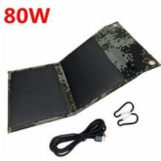 100w/80w hopfällbar dubbel usb solpanel utomhus fällbar vattentät solpanel laddare mobil batteriladdare + 3 in 1 kabel