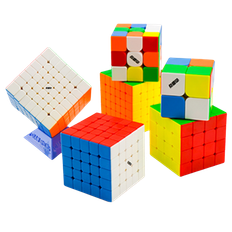 DianSheng 2x2-7x7 Magnetic Speedcubes Bundle Set Stickerless (6 pcs Magic Cube Combo Pack)