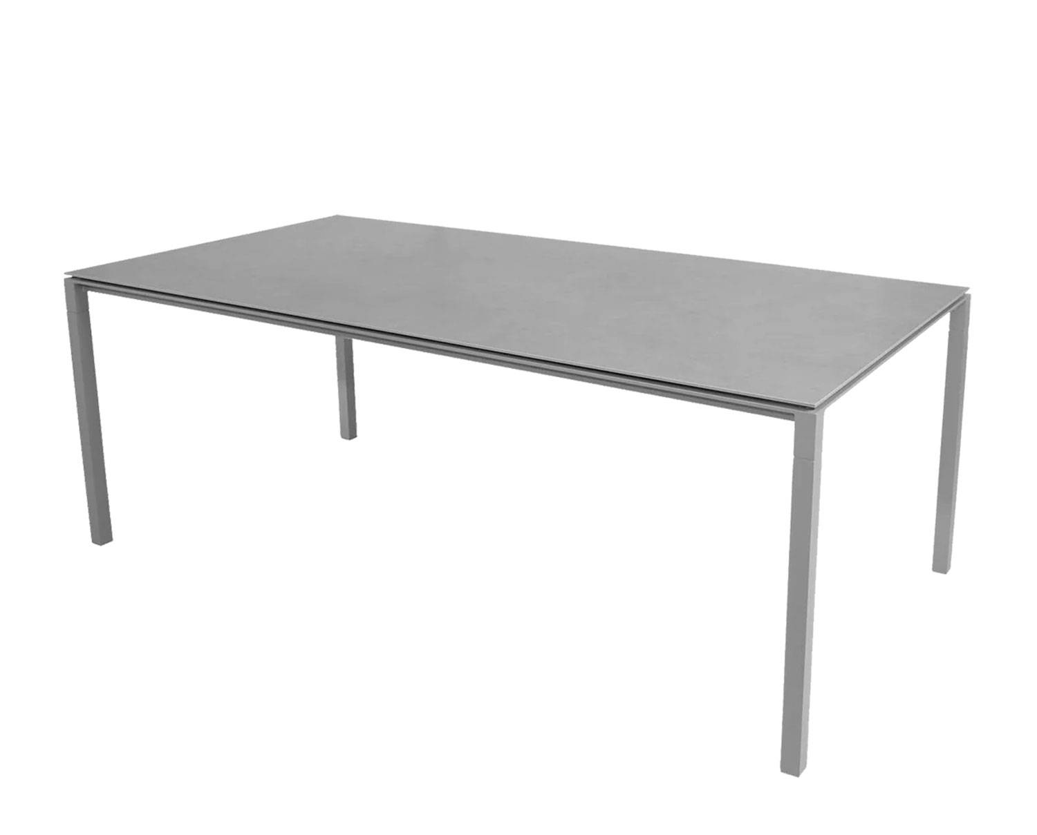 Pure Matbord 200x100 | Light Grey/Concrete Grey - Grå (Light Grey Aluminium)