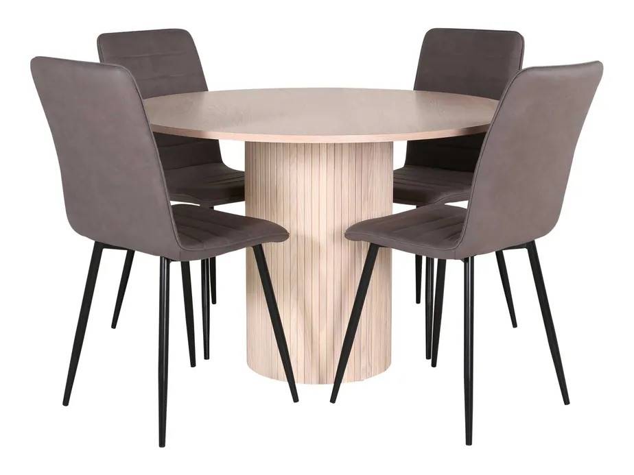 Venture Design Bianca & Windu matgrupp Grå/vitwash 4 stolar & bord 110 cm