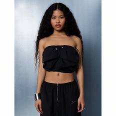 Utility Pocket Bandeau Top Med String Cord Stopper - Svart (L,M,S,XL,XS,XXL,XXS,XXXL,XXXXL)