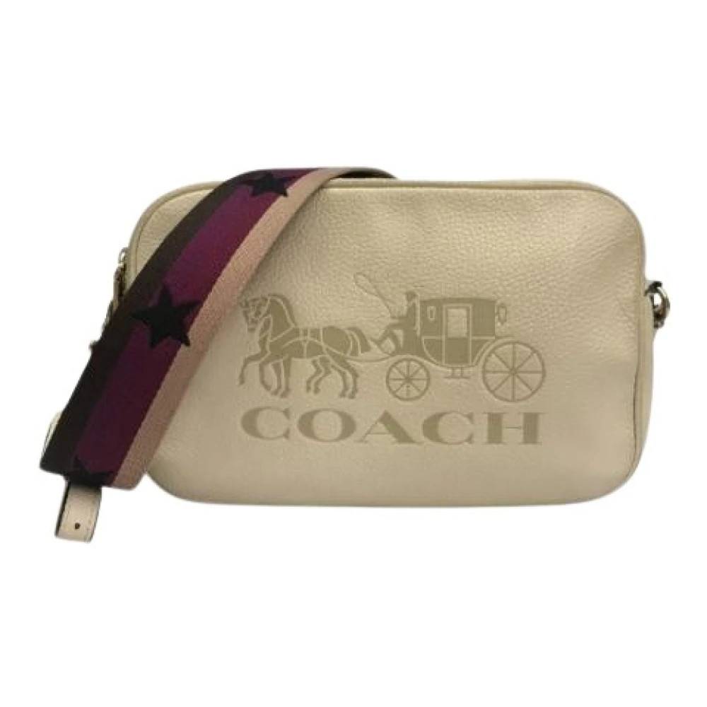 Coach Pre-owned Pre-owned Læder Skuldertaske - Vintage - Dame - Beige - ONE SIZE - Uld