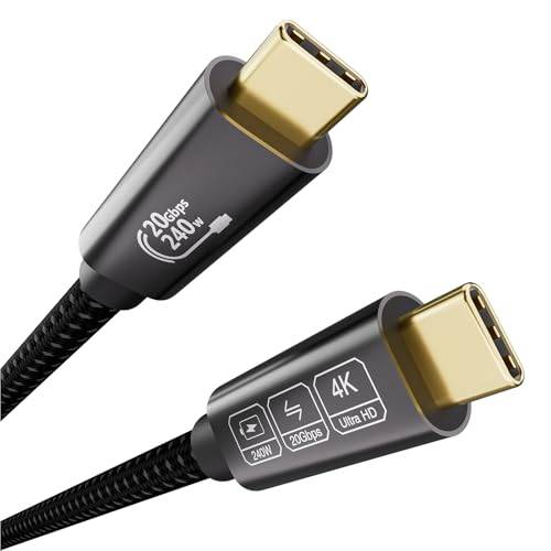 EUDOBEL USB C Kabel 3m 20Gbps, PD 3.1 240W 5A, Datenkabel für Thunderbolt 4/3, iPhone 16/15, Switch, VR, SSD, MacBook, Monitor, Tablet - 4K@144Hz 5K@60Hz