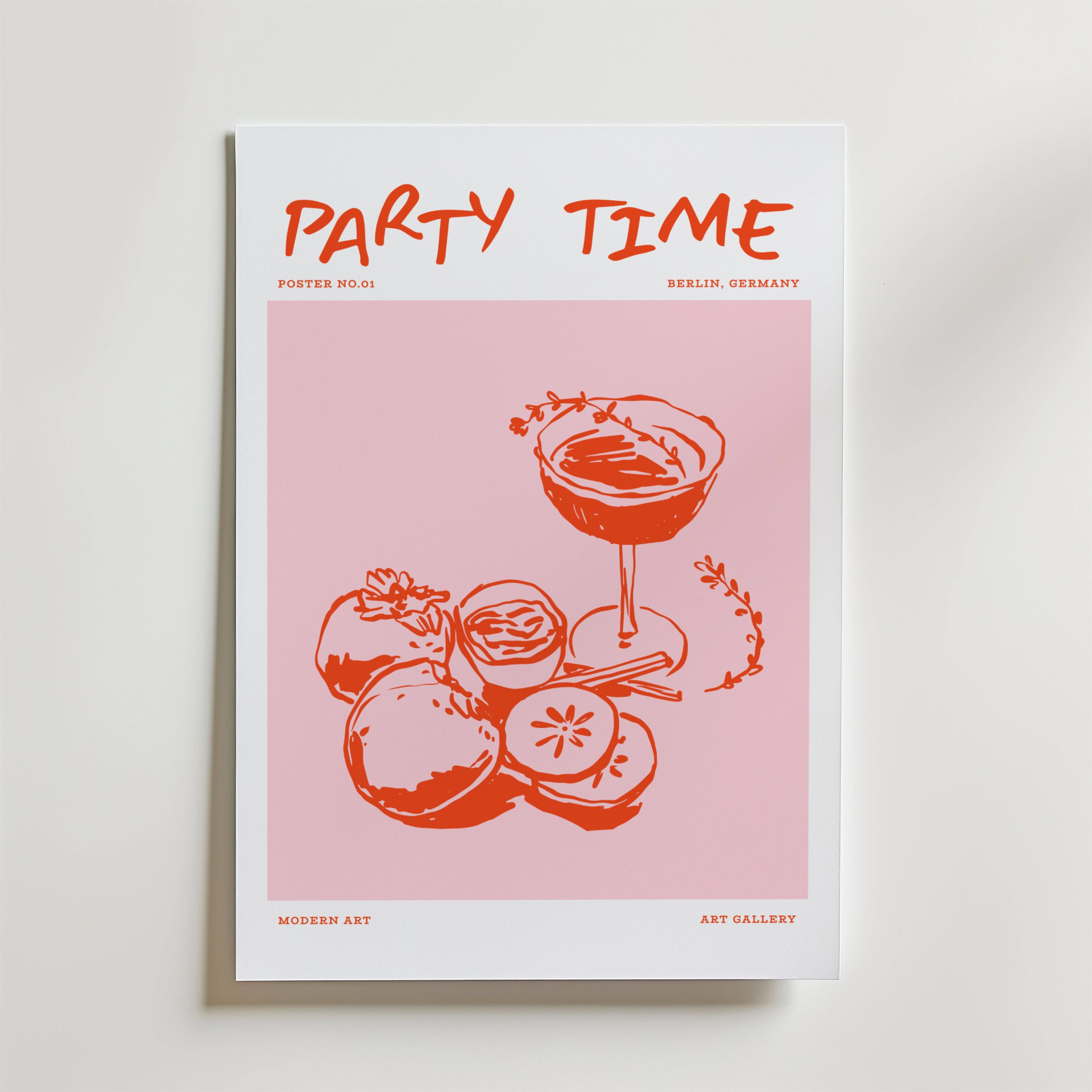 Berlin Party TIme Poster - Premium Canvas 40x50 cm