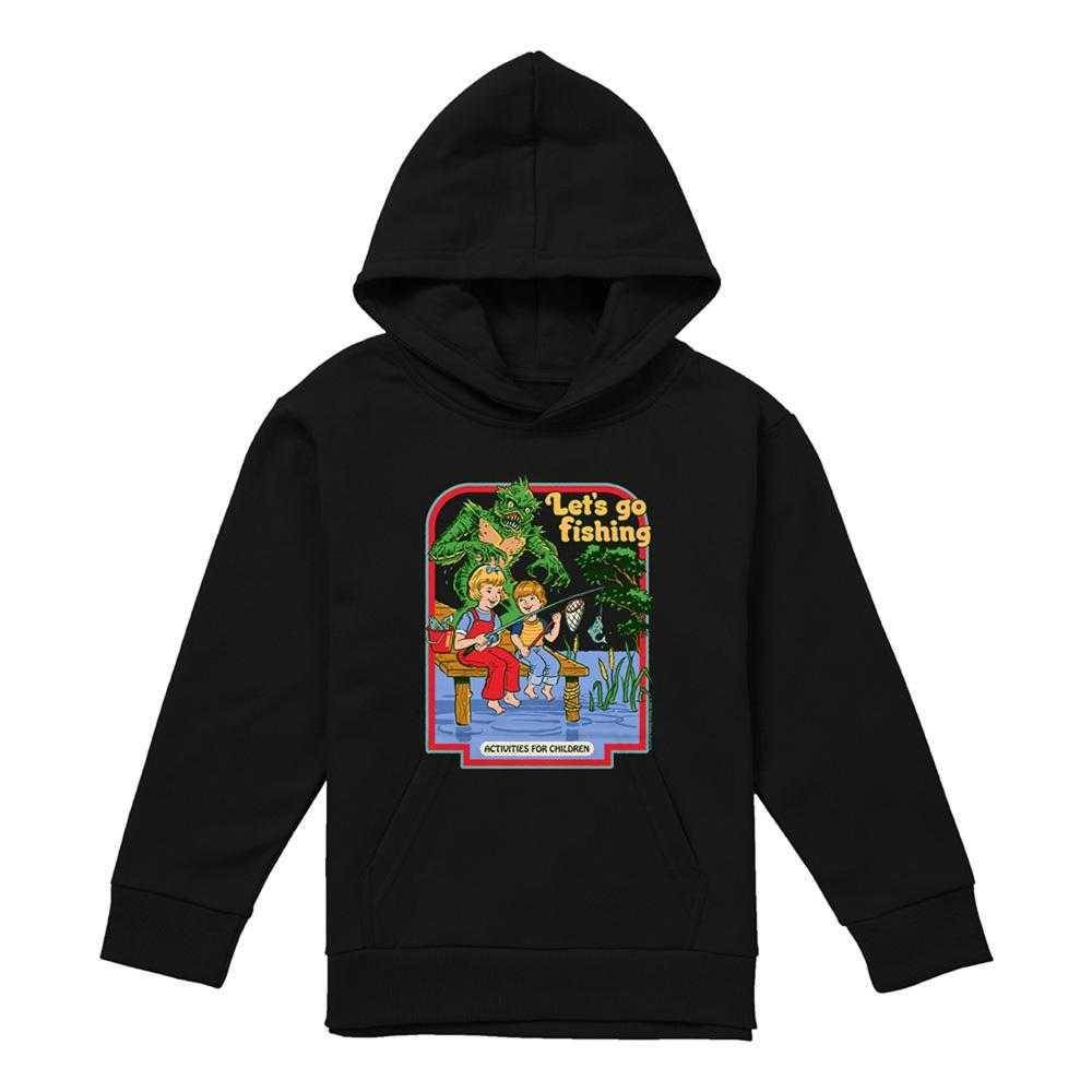 Steven Rhodes Childrens/Kids Let´s Go Fishing Hoodie 9-11 Years svart