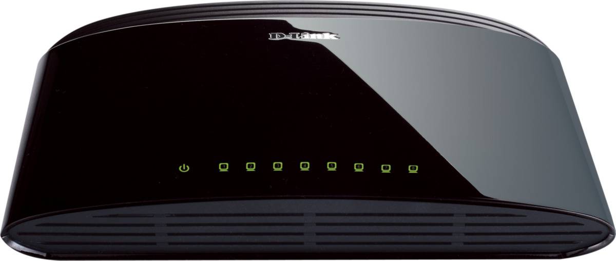 Gigabit Switch D-Link DGS-1008D Ohanterad, 8 portar, skrivbordsmodell