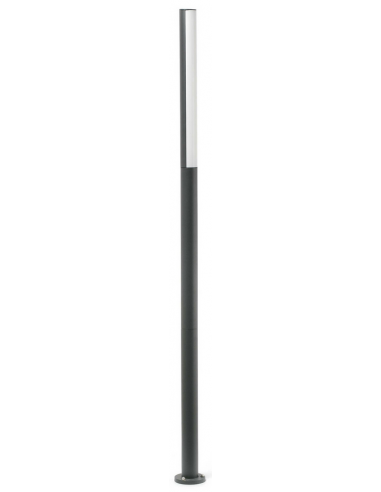 BERET Udendørs bedlampe i aluminium og polycarbonat H180 cm 16W SMD LED 4000K - Mørkegrå/Hvid