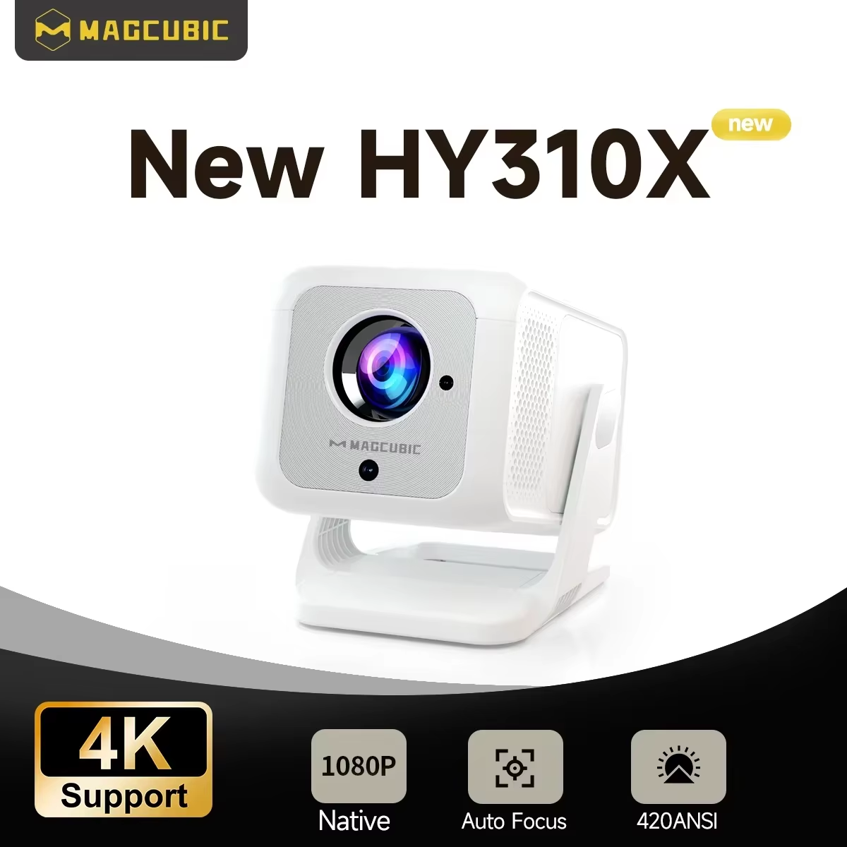 Magcubic HY310X 4K  420ANSI Android 11 Auto Focus Keystone Mini Projector with Full HD 1080Pfor Outdoor Theater Stand Projector