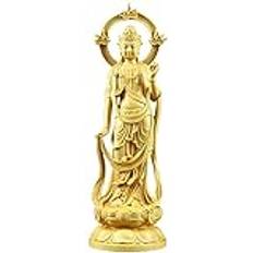 feng shui ornament guanyin buddha staty skulptur dekoration, kinesisk stil buxbom hantverk vardagsrum dekoration enshrine buddha dekoration, naturlig