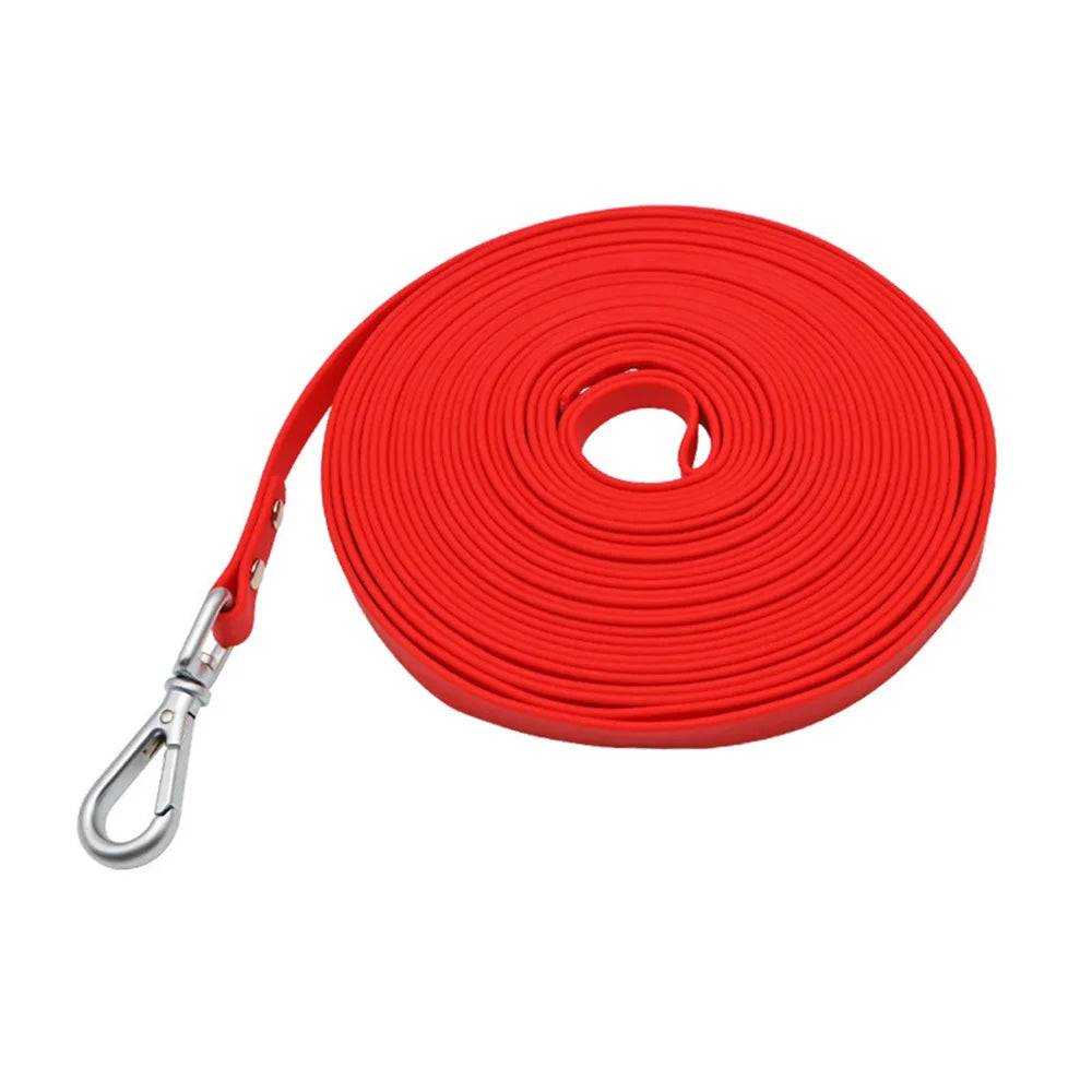 Waterproof PVC Long Dog Leash – Easy Clean Training Lead 1.5m to 20m - Red / M 3m (M 3m)