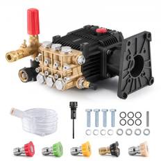 VEVOR Højtryksrenserpumpe, 25,4 mm (1") aksel, vandret triplex-stempel, 296 bar (4300 PSI), 16,6 L/min (4,4 GPM), Udskiftnings-højtryksrenserpumpesæt med 5 dyser, Kompatibel med Simpson MorFlex 40224, 40225, 40226, Santoprene