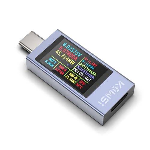 YOJOCK 360W USB C Tester Messgerät Typ-C Multimeter Digital, 4-30V 0-12A PD Voltmeter Power Meter Kapazität Spannungsprüfer Strommessgerät, USB Power Meter Leistungskapazität Detektor