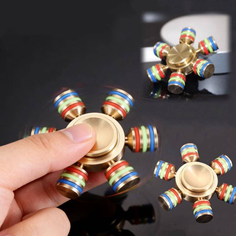 Metall Hand Spinner 6 Armar - Avslappnande Fidget Leksak EDC Prylar Ångest Stresslindring För Vuxna Barn Antiestres Leksak