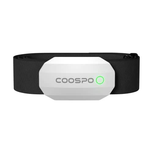 COOSPO Pulsmätare bröstrem, Bluetooth ANT + bröst HRM för löpning cykling gym fitness, pulsmätare IP67 vattentät kompatibel med Strava Zwift Wahoo Garmin Polar Peloton App