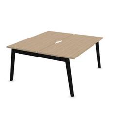 Dobbelt skrivebord Nova Wood, Bredde 120 cm, Design Black / Sand Ash