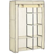Stofskab Garderobe Tøjstang, 6 hylder Beige 103 x 43 x 163 cm
