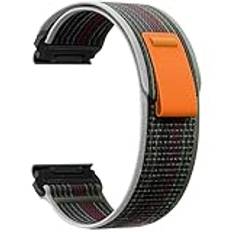 ZoRoll 22mm QuickFit-armband för Garmin Fenix 7 Pro/Fenix 7/Fenix 6 Pro/Fenix 6/Fenix 5 Plus/Fenix 5, Elasticity Nylon Armband med Kardborreband för Garmin Epix (Gen 2)/Epix - Svart Grön