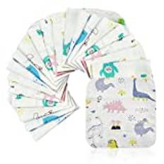 Fyrkantig handduk för barn, 20 stycken, badtillbehör, mjuka ansikten, tunn bomull, återanvändbar, hicka tyg, unisex (slumpmässigt mönster)