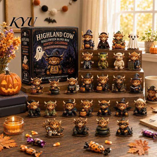 Holiday Party Supplies 24 Days Highland Cow Advent Calendar 2026, Christmas Countdown for Toys Kids Adults, Acrylic Cattle Ornaments Home Decor cm