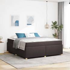 vidaXL Sängram med madrass Mörkbrun 180 x 200 cm tyg