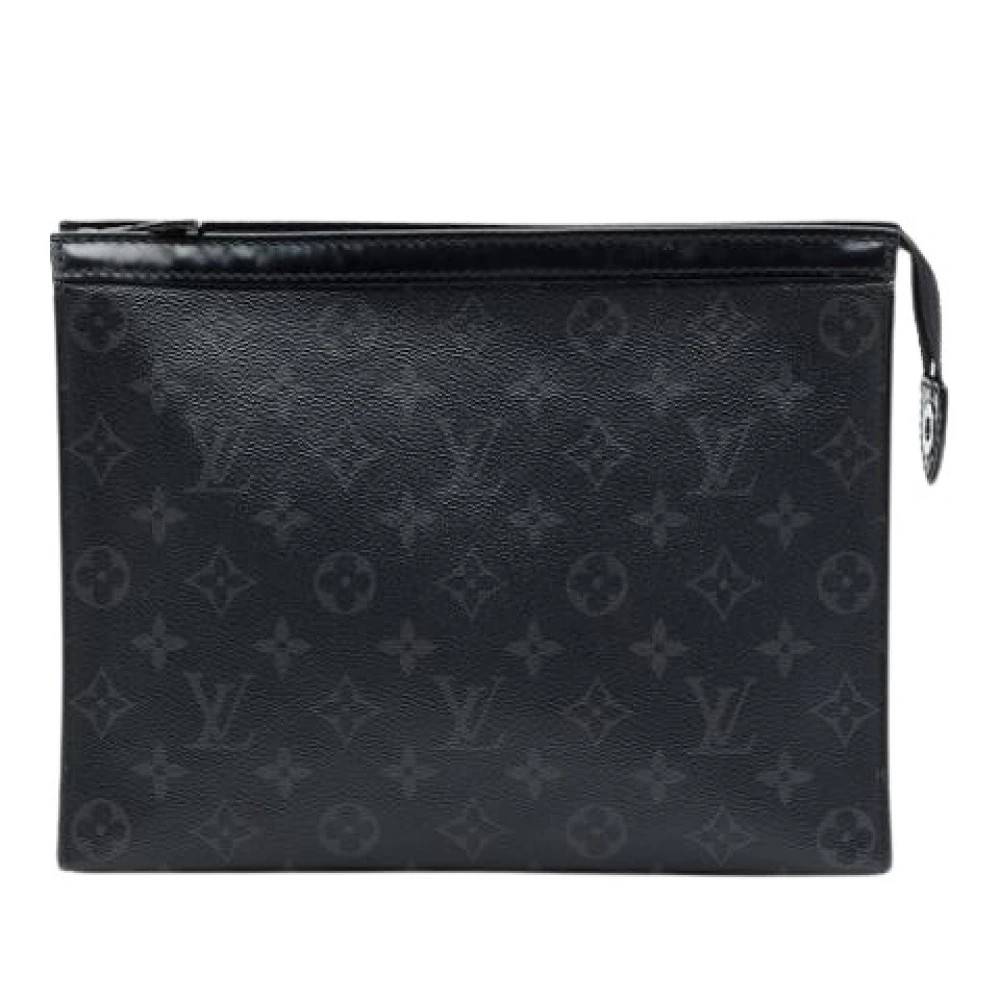 Louis Vuitton Vintage Pre-owned Monogram Eclipse Clutch - Vintage - Dame - Sort - ONE SIZE - Læder