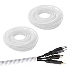 Split Loom Tubing Wire Conduit, White Corrugated Wire Tube Cable Protection Pipe Cable Tidy Tube for TV Cables, Electric Wire, Garden Lights (ID 18mm, 6 Metres)