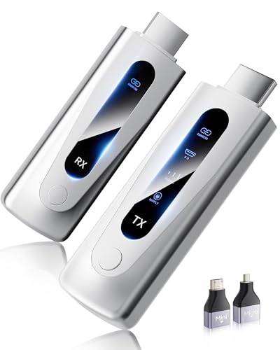 HDMI Wireless Transmitter/Receiver Set with 0.03 Second Ultra-Low Latency, 1080P/5G+2.4G/100m Stable Transmission, Certified by Japan Technical Standa