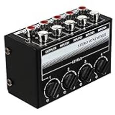 Alasum 2 st ljudmixer 4-kanals mixer 4-kanals mixer passiv mixer stereo mini mixer klubbblandare ljudmixer bärbar mixer studio-mixer minipc mixer ljud elektronisk svart koppar