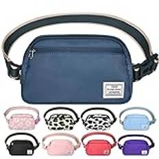 DMLuna Small Crossbody Bags for Women Trendy, Lightweight Waist Pack for Women & Men, Mini Belt Bag, Waist Bag with Adjustable Strap for Running Workout Traveling, Peacock Blue