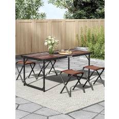 Outdoor Foldable Picnic Table with Four Stools Desk Table Camping Table