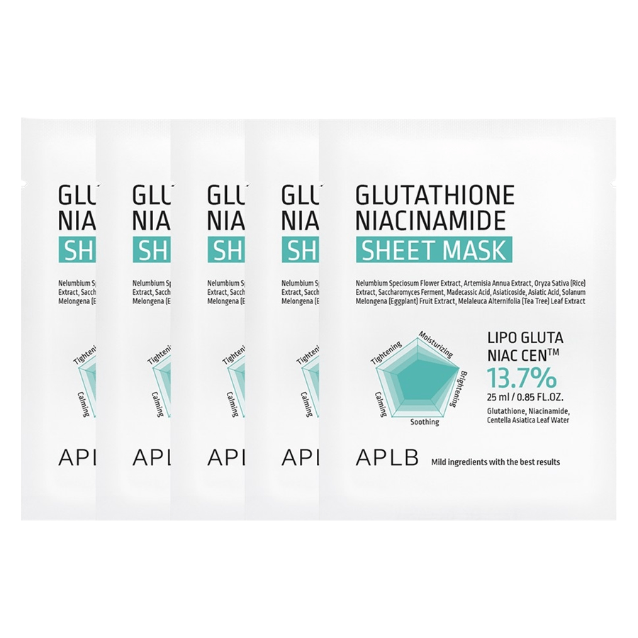 APLB Glutathione Niacinamide Sheet Mask 5pcs