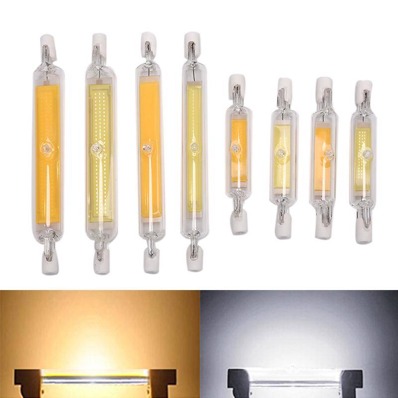 1 st 7S Cob LED-lampa Glasrör För Halogenersättning 78 mm/118 mm