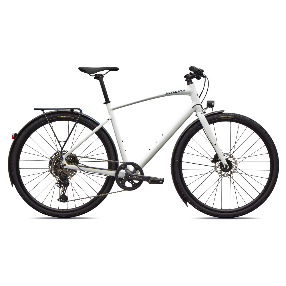 Specialized Sirrus X 3.0 EQ - Gloss Metallic White Silver / Metallic Deep Marine Frost Reflective - XL - Cykel