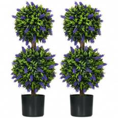 2-pack Konstväxt Lavendelträd i cementkruka 70 cm UV-beständig