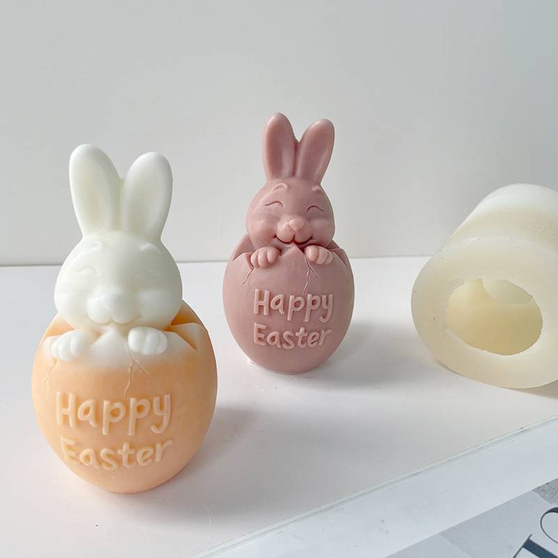 Easter Bunny Silicone Mold for Candle Soap Making 3D Rabbit Resin Craft Mold