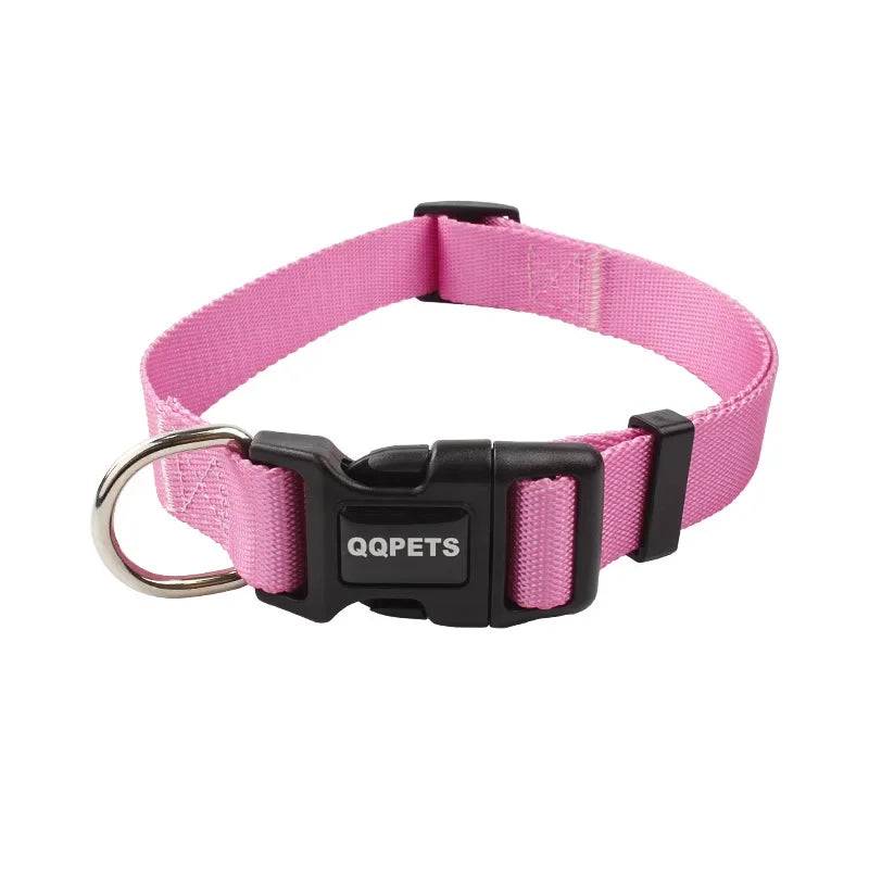 Adjustable Nylon Dog Collar & Leash Set - For Small to Large Dogs - Pink Collar / S 5KG-17KG (S 5KG-17KG)
